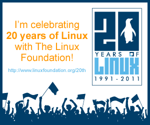 I'll be celebrating 20 years of Linux with The Linux Foundation!